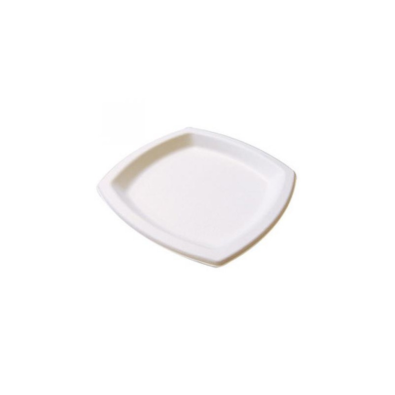 Assiette pulpe blanche carrée Ø 17 cm