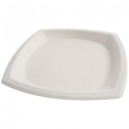 Assiette pulpe blanche carrée Ø 21 cm