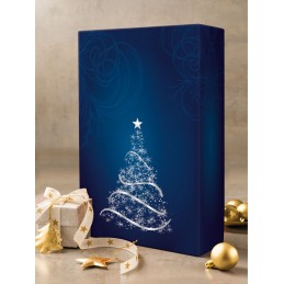 Coffret 3 bouteilles 75cl sapin bleu / argent